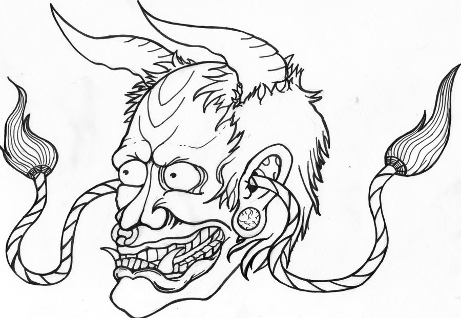 Japanese Demon Drawing at GetDrawings | Free download