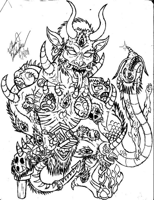 Japanese Demon Drawing at GetDrawings | Free download