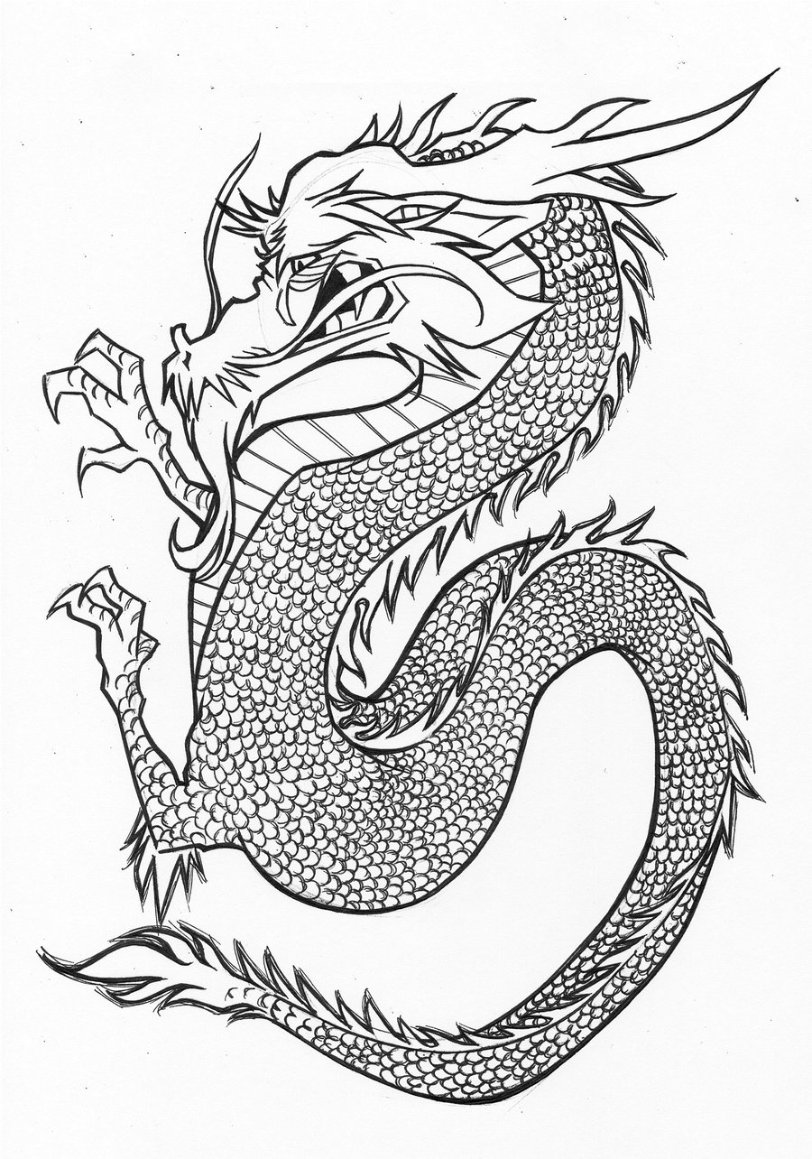 900x1284 Japanese Dragon Ink By Rilesthornus