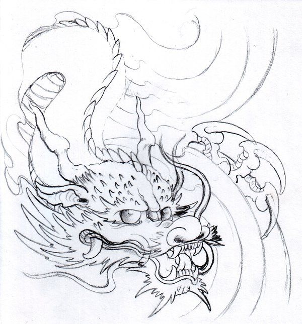 Japanese Dragon Drawing at GetDrawings | Free download