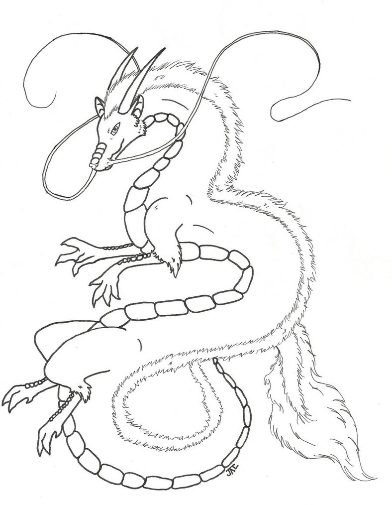 788x1014 Eastern Dragon Line Art (Free To Use) By Neodragonarts