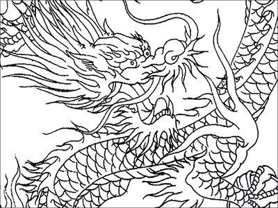 Japanese Dragon Line Drawing at GetDrawings | Free download