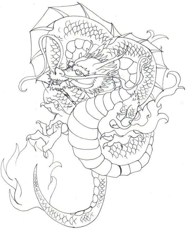 600x733 9 Best Japanese Dragon Tattoo Drawings Images