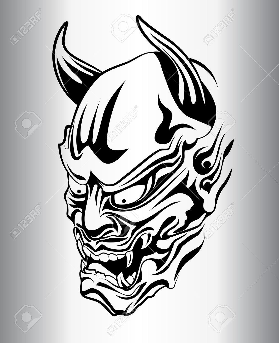 1060x1300 Japanese Demon Tattoo Drawings