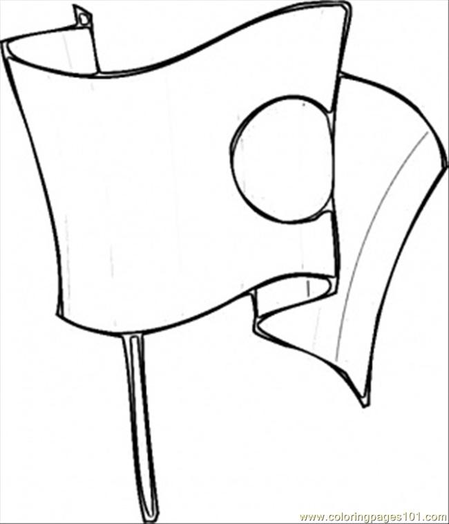 650x758 Japanese Flag Coloring Page