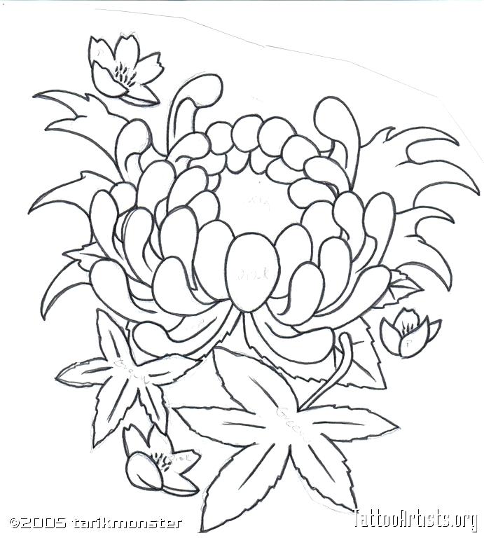 691x768 Japanese Flower Drawing Flower For Tattoo Media