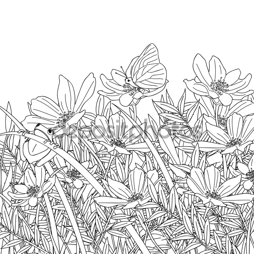 1024x1024 Garden Images In A Drawing With Sketch Pencil Sketch Of Flower
