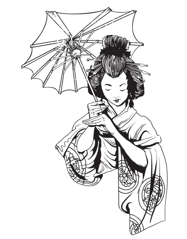740x945 Japanese Wall Stickers Geisha Wall Stickers Stickerbrand