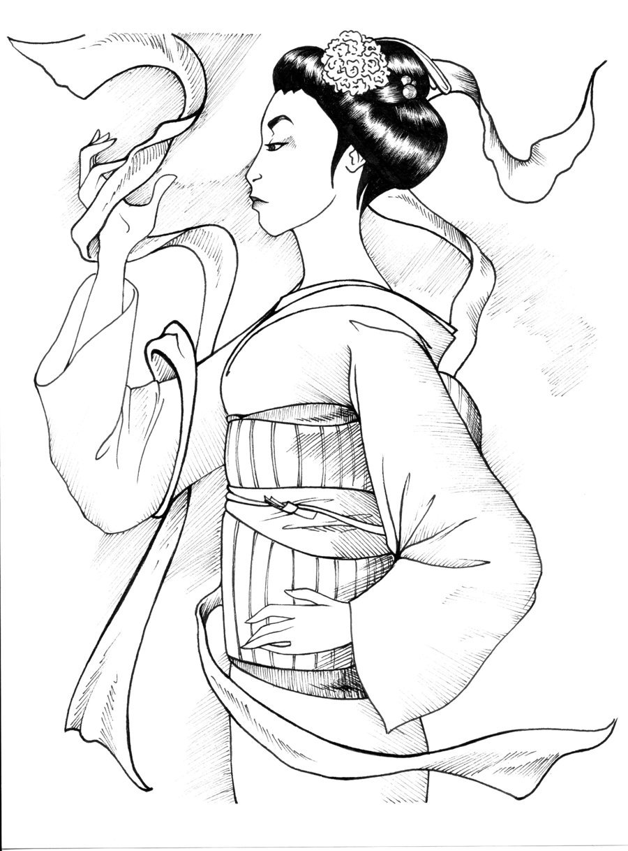 900x1218 Japanese Geisha By Shyangell
