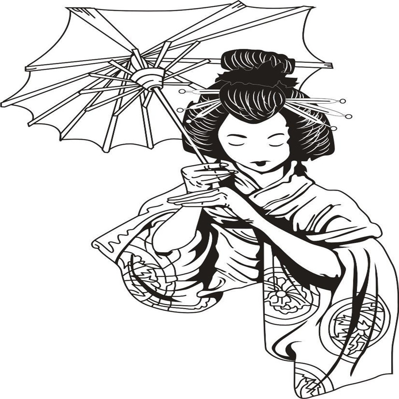 Japanese Geisha Drawing at GetDrawings | Free download