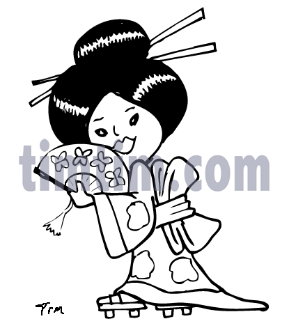 415x481 Free Drawing Of A Geisha Girl Bw From The Category Holidays