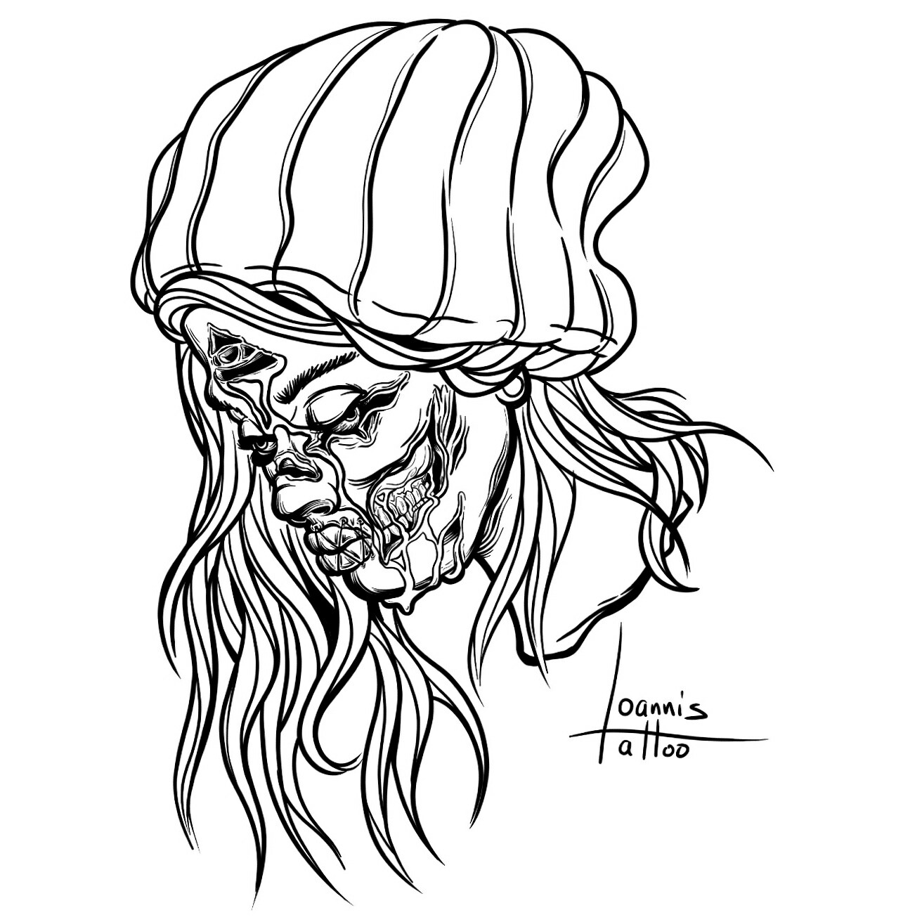 1312x1312 Modern Intake Of The Japanese Decapitation Art. Hipster Girl