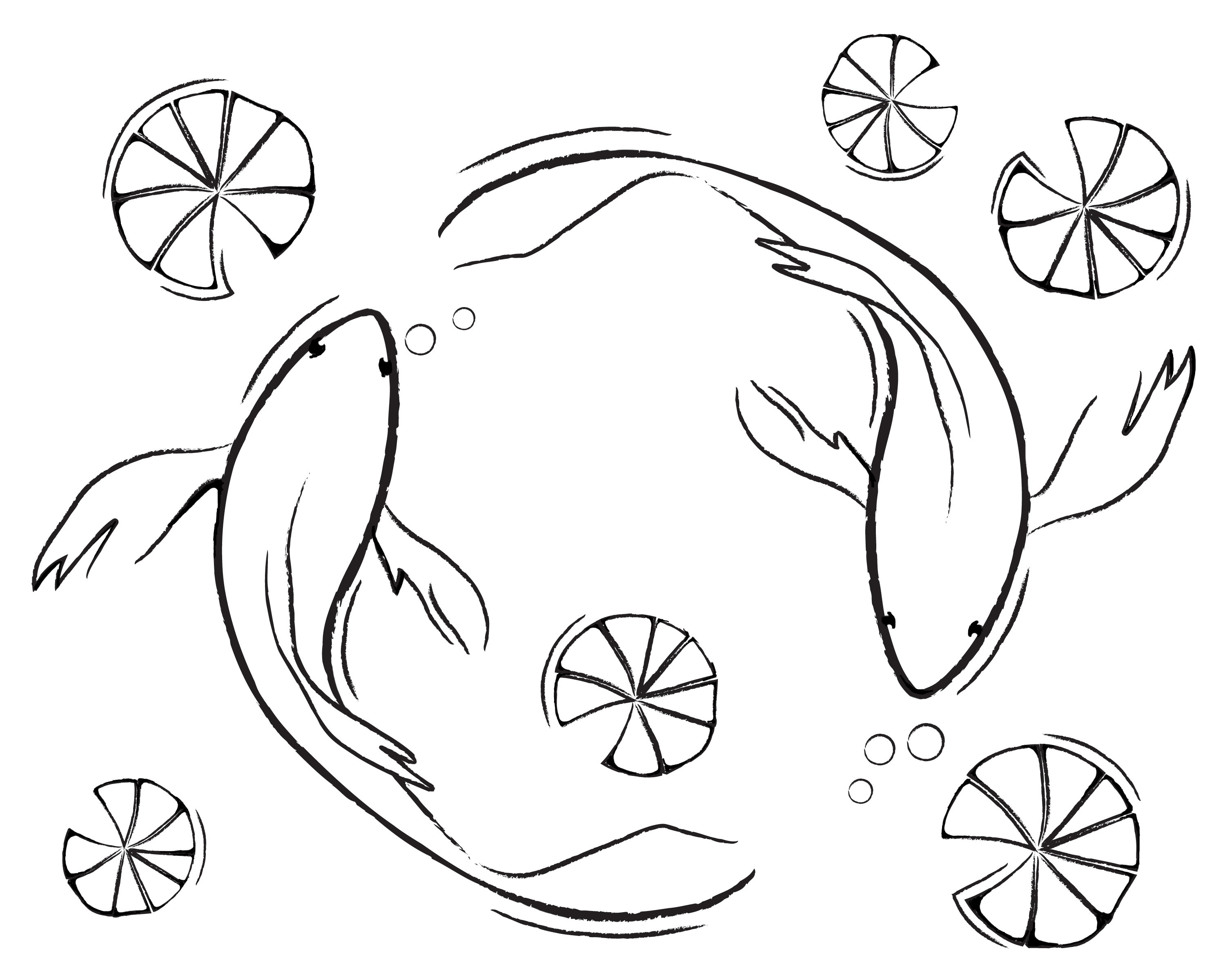 3000x2400 Watercolor Painting Japanese Koi Fish