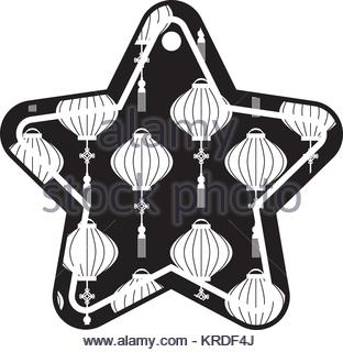 312x320 Star Tag Japanese Lantern Decoration Pattern Stock Vector Art