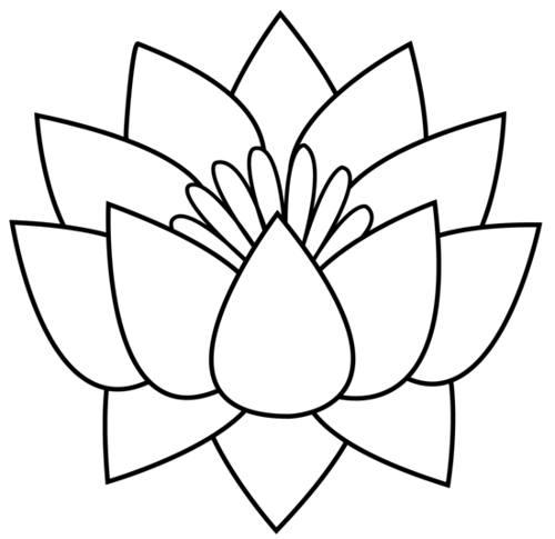 500x485 Lotus Flower Clipart Black And White