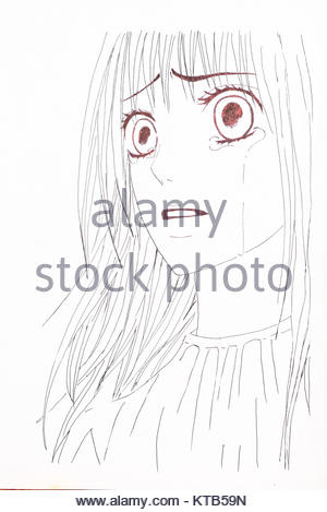 300x469 Japanese Manga Style Girl Laughing Stock Photo, Royalty Free Image