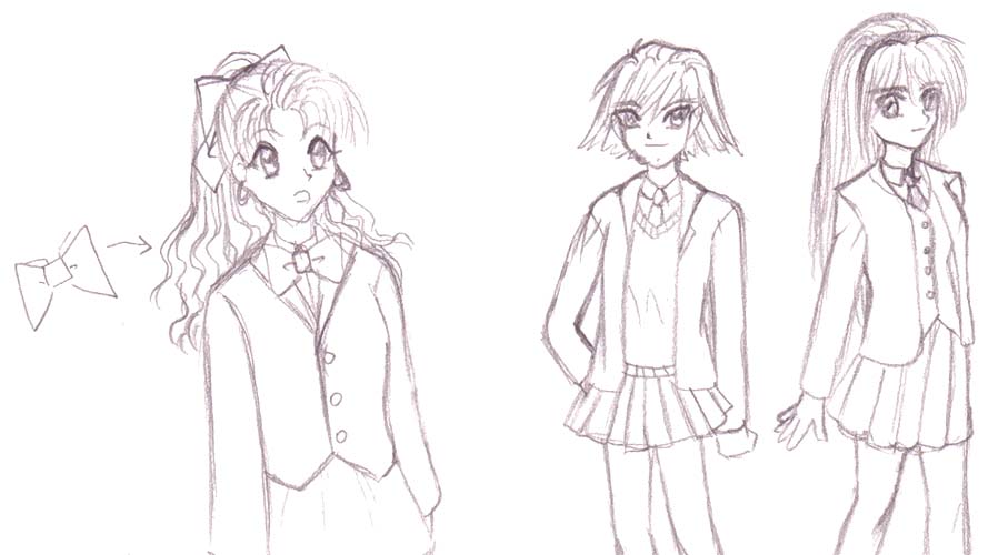 898x500 Sketch Examples Of Female Blazers For School Uniforms, From Manga