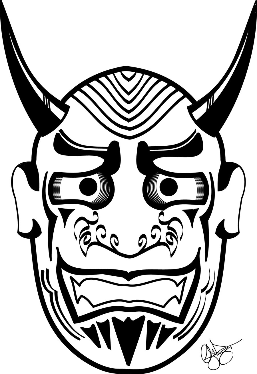 900x1309i Noh Mask By Theoneoshen