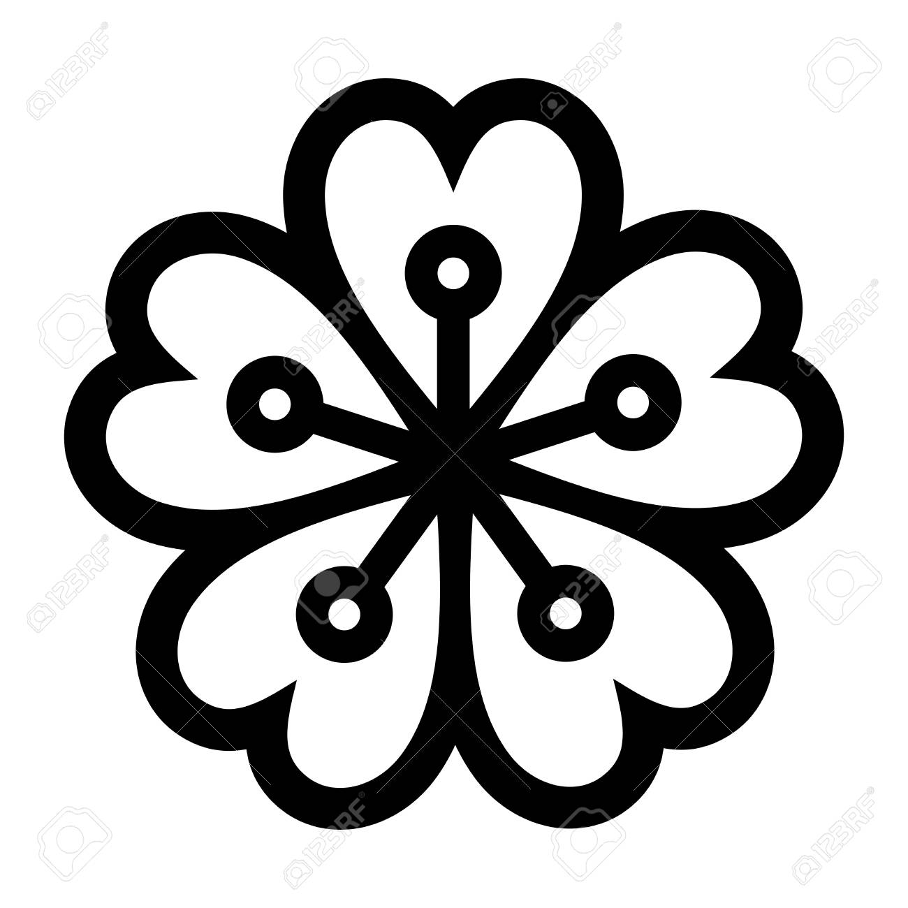 1300x1300 Sakura Blossom Icon Symbol Of Japan Simple Sign Royalty Free