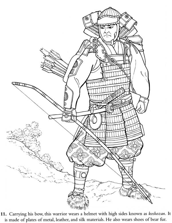 600x780 Samurai Warrior Coloring Pages Easy