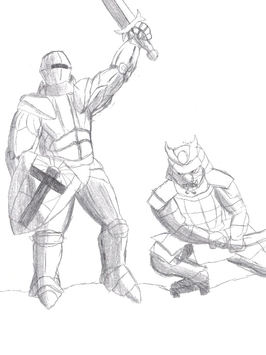 548x731 Knight Vs Samurai By Showzilla