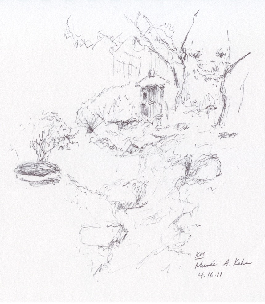 860x986 Japanese Garden Sketch