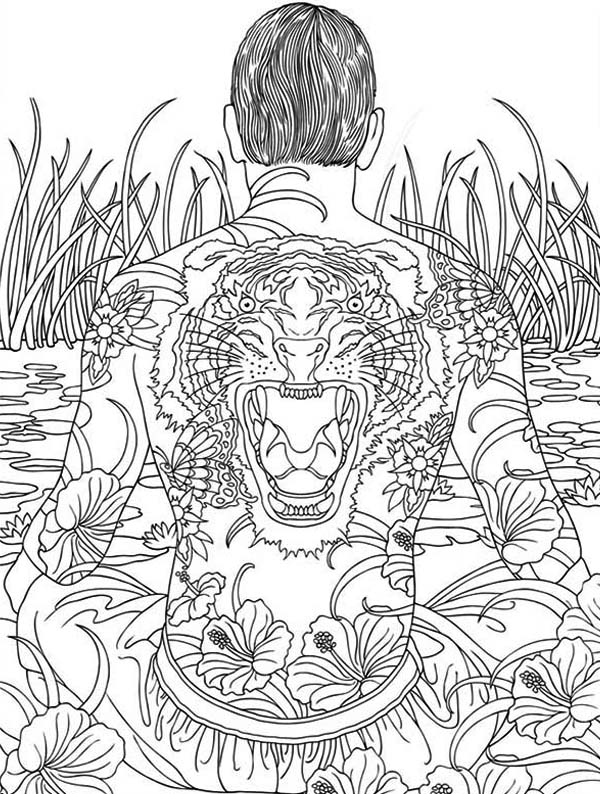 600x794 Japanese Yakuza Trippy Coloring Pages Batch Coloring