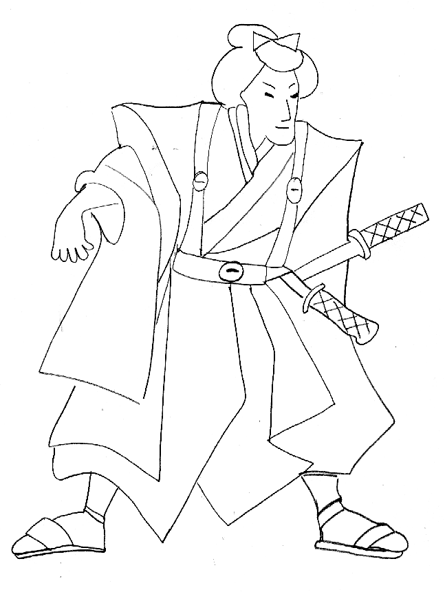 647x861 Samurai Warrior Coloring Pages Easy