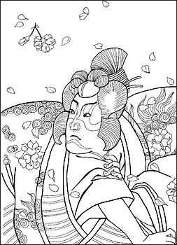 253x350 Samurai Warrior Coloring Pages Easy