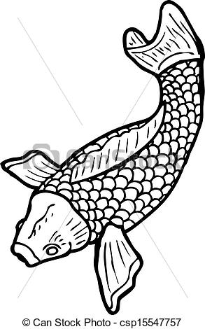 293x470 Black And White Japanese Fish Tattoo Clipart Vector