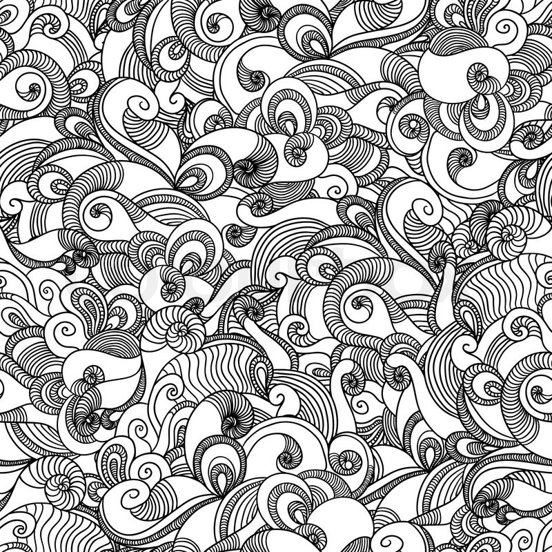 800x800 Seamless Wave Hand Drawn Pattern Stock Vector Colourbox