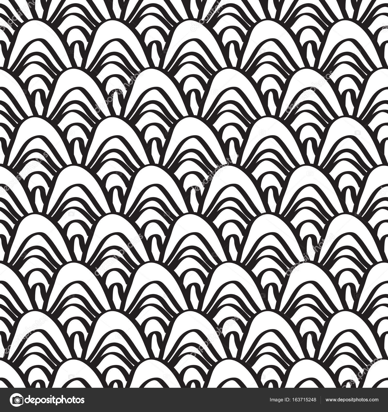 1600x1700 Seamless Traditional Japanese Seigaiha Ocean Wave Pattern Stock