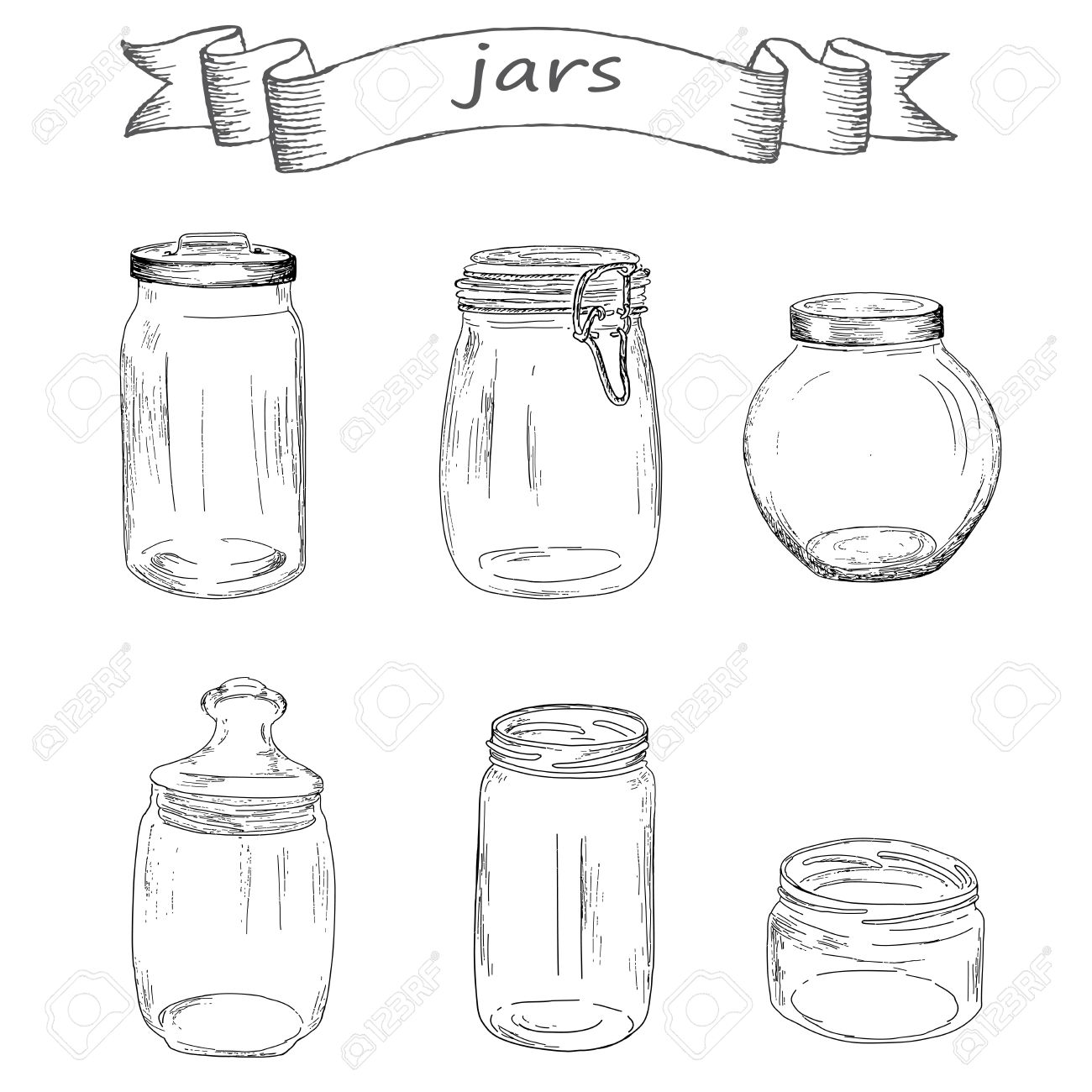1300x1300 Glass Jar Drawing Glass Bottle Drawing