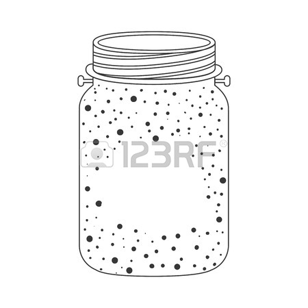 450x450 Mason Jar With Bell Decoration Inside. Sketch And Draw Design