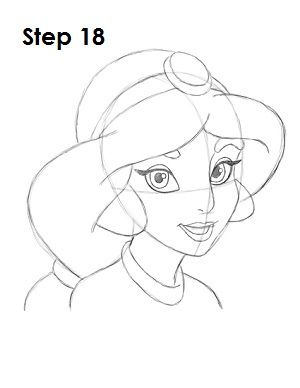 300x388 How To Draw Jasmine From Disney's Aladdin Doit