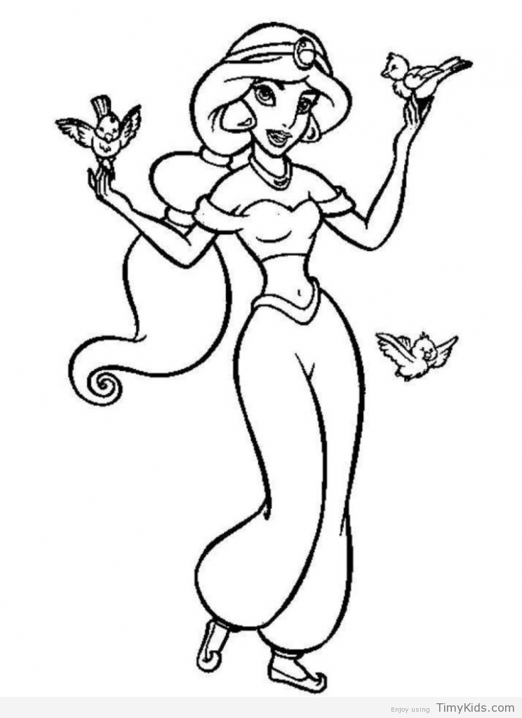744x1024 Jasmine Princess Coloring Pages Timykids
