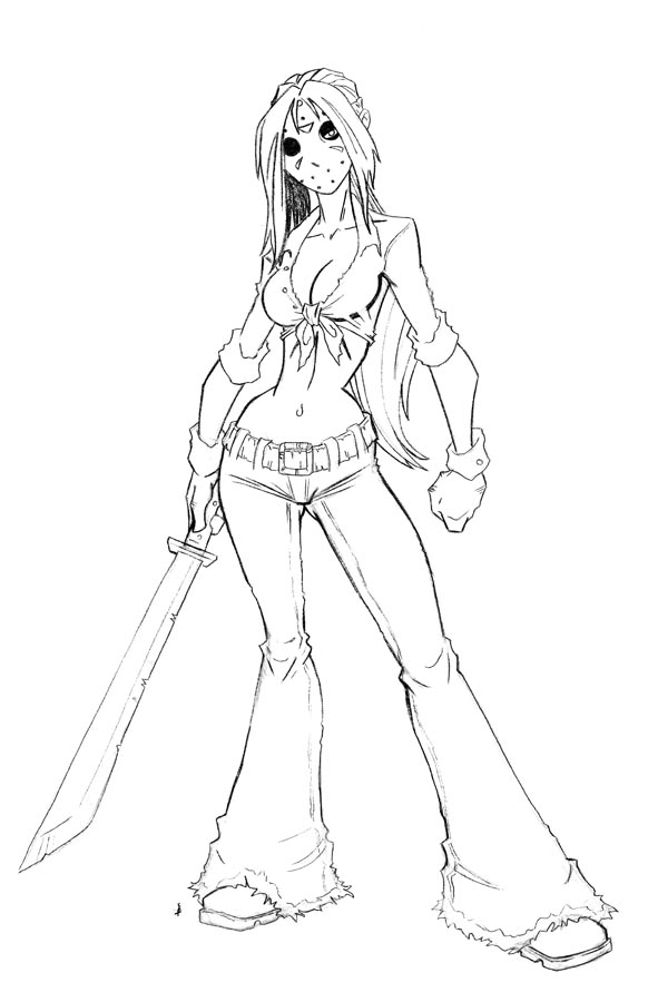 582x900 Jason Voorhees 2 Drawing Reference Drawing