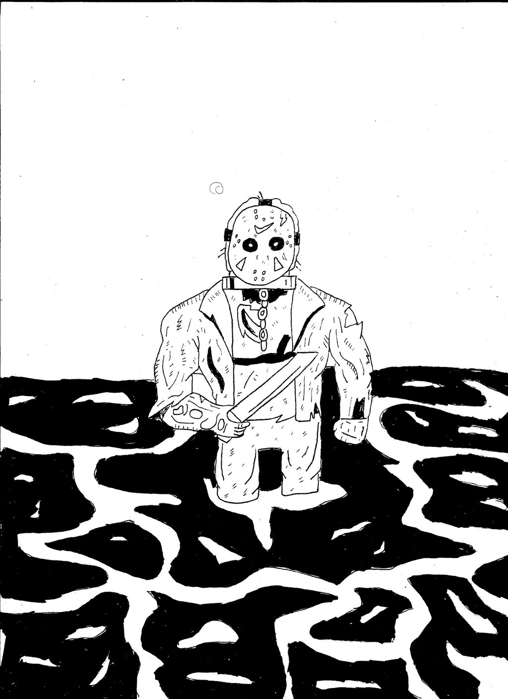 1024x1408 Jason Voorhees Drawing By Tarblessj6