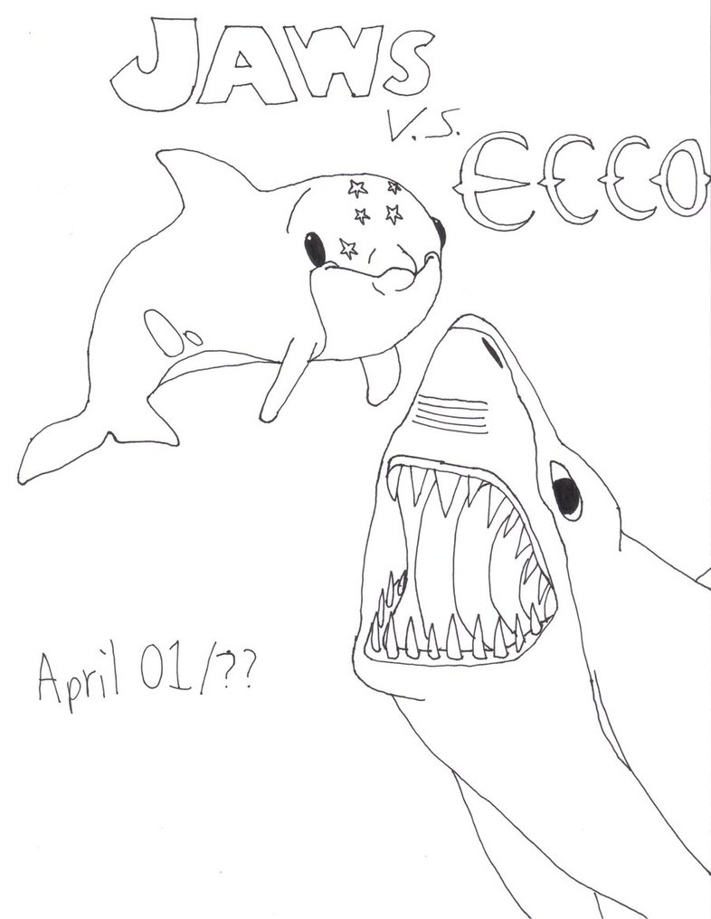 786x1016 Jaws V.s. Ecco Movie Poster By Smashprox
