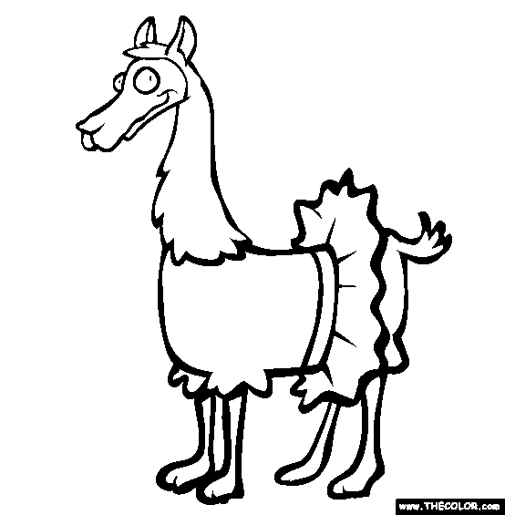 554x565 Llama In A Tutu Online Coloring Page