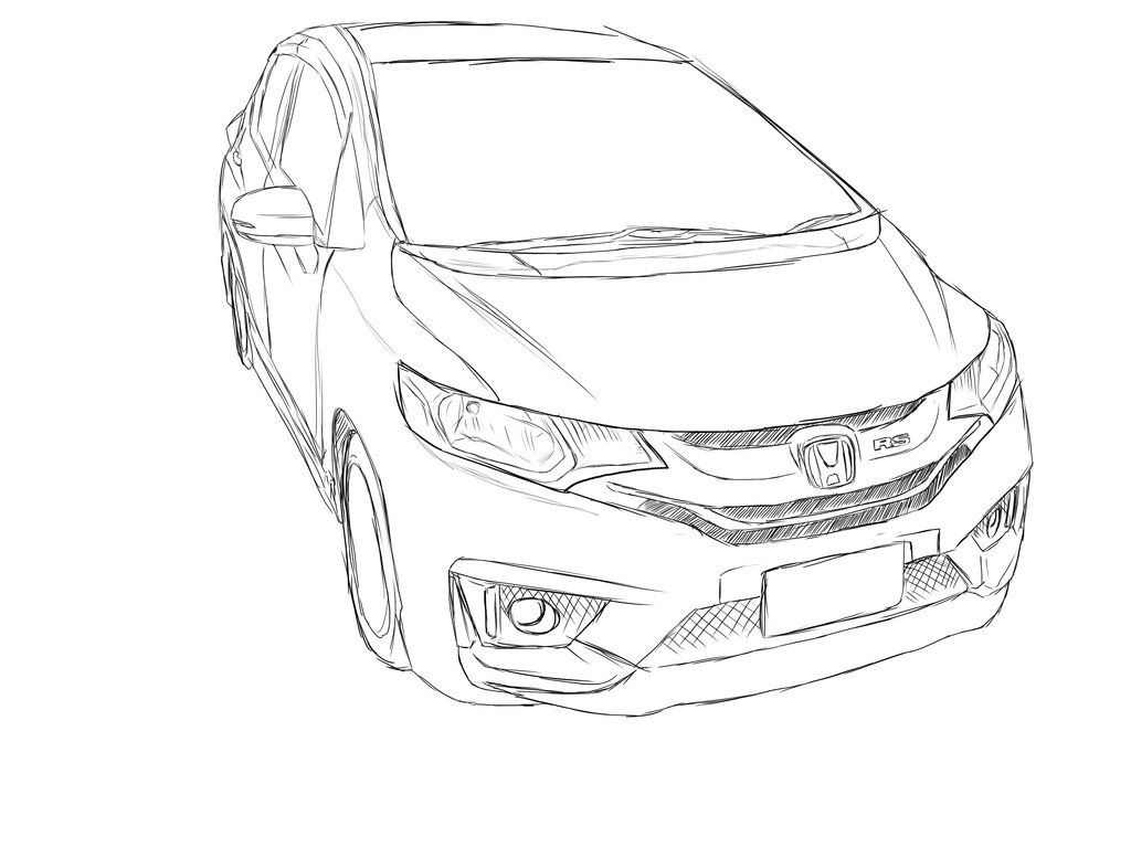 1024x768 Honda Jazz Fit Gk Quick Sketch By Confinez555