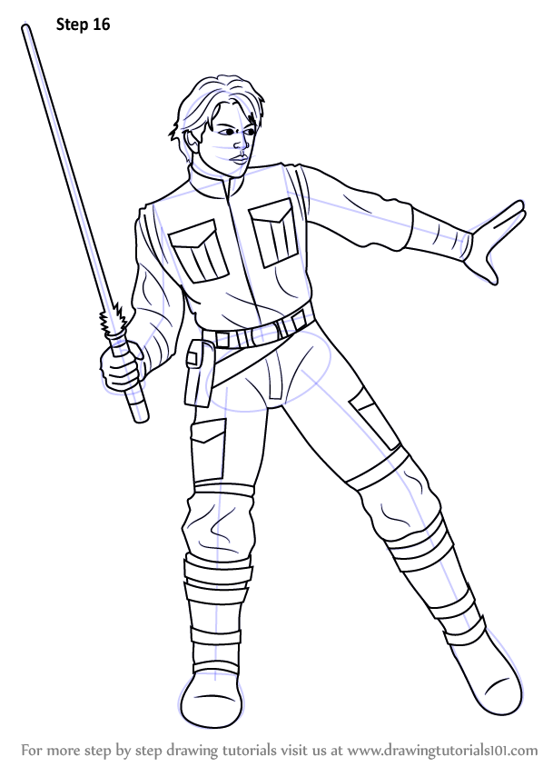 598x844 Learn How To Draw Jacen Solo From Star Wars (Star Wars) Step By