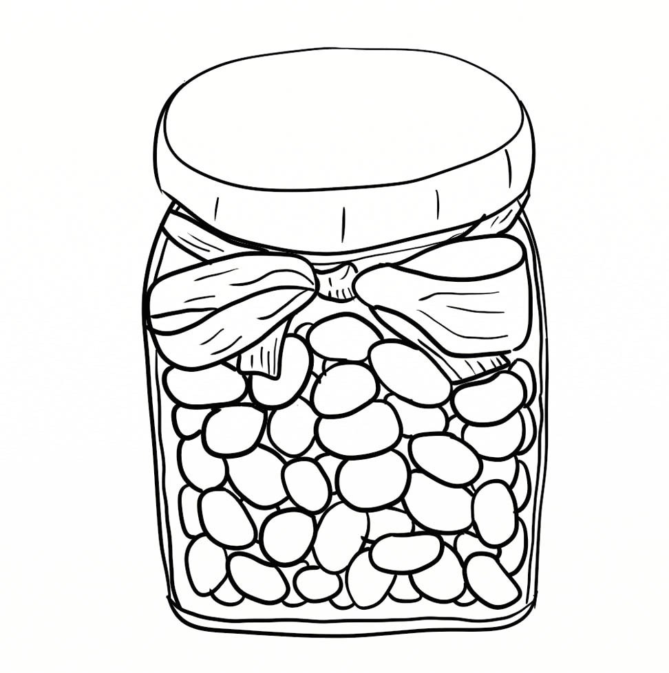 972x979 Printable Jelly Beans In Jar Coloring Page Pictures Coloring