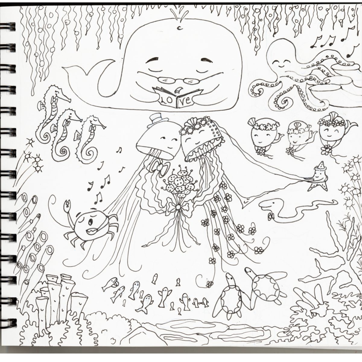 1200x1200 Jelly Fish Wedding Drawing Arpi Krikorian