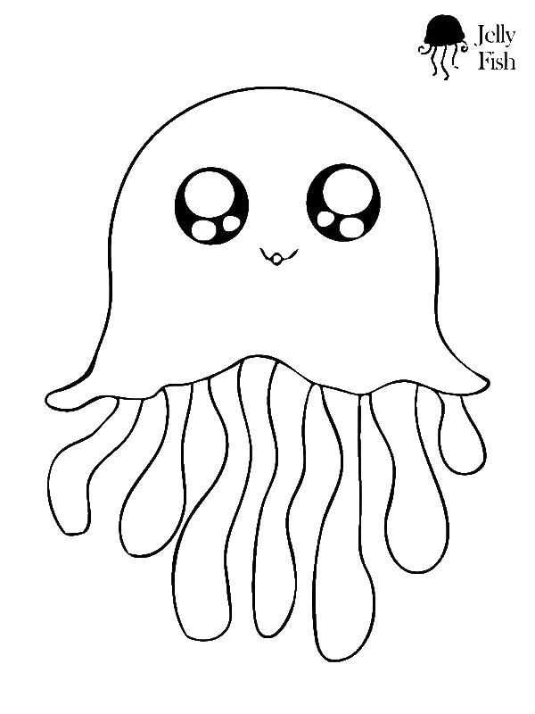 600x800 Jellyfish Cute Icon Coloring Page