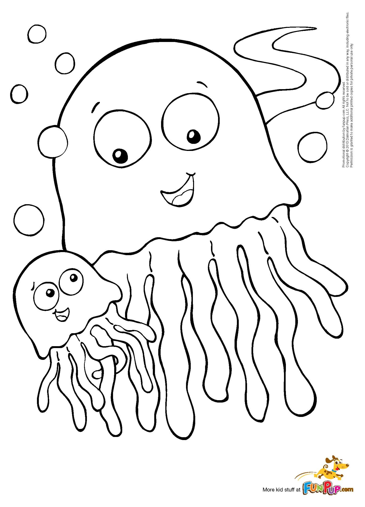 1550x2150 Jellyfish Coloring Page
