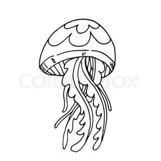 320x320 Jellyfish Sketch Icon For Web, Mobile And Infographics. Hand Drawn