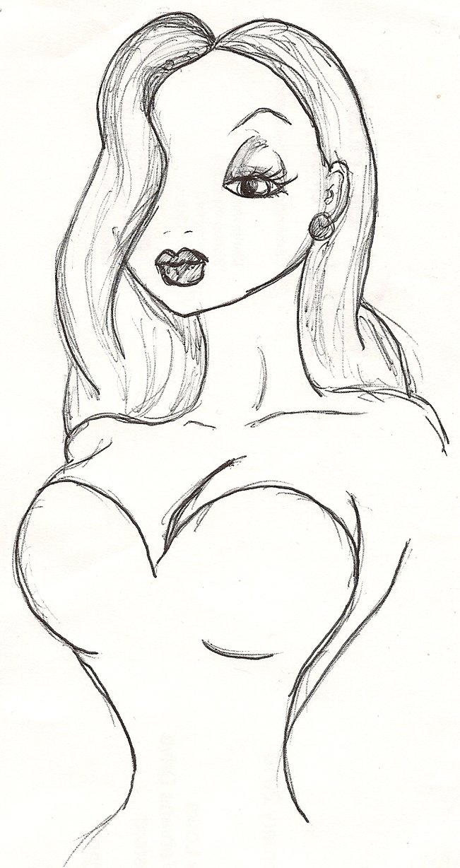 651x1228 Jessica Rabbit Pen Drawing By Crimsonangel666