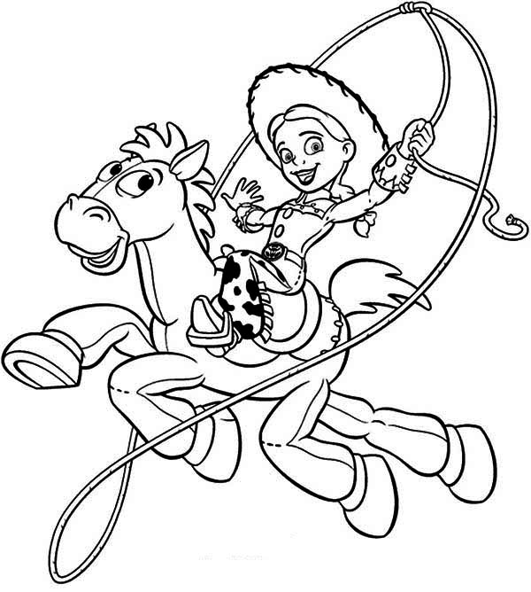 Toy Story 3 Jessie And Bullseye Print Coloring Pages 2