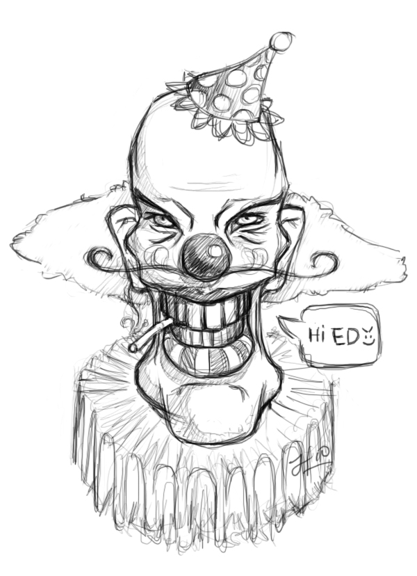 600x828 Drawing Scary Clown By Jinnybear